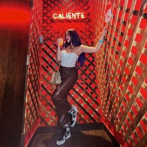 Macys DollHouse Brand Brown Faux Leather Pants